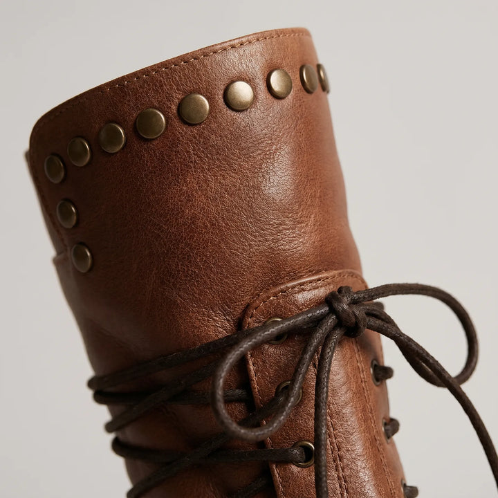 Women’s Vintage Block Heel Boots with Stud Detail