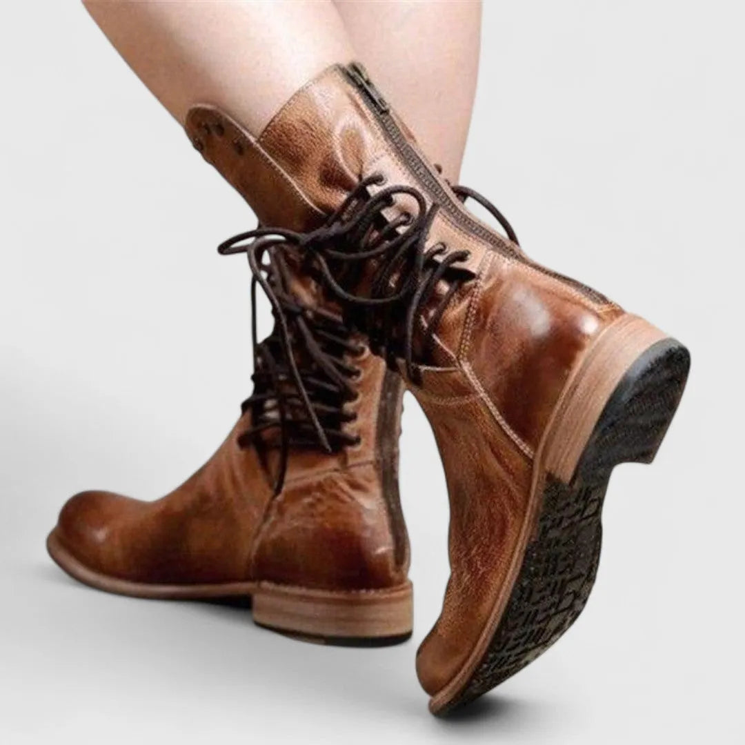 Women’s Vintage Block Heel Boots with Stud Detail