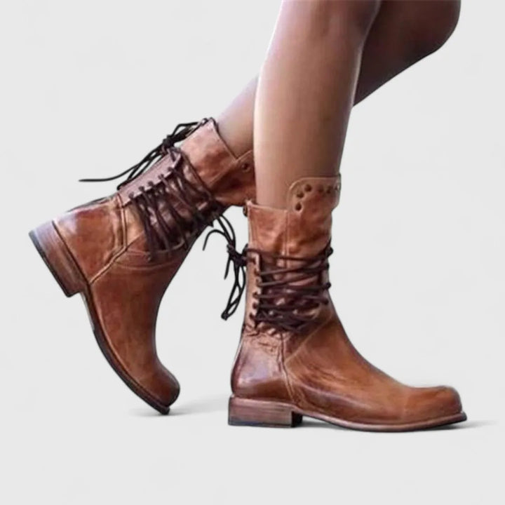 Women’s Vintage Block Heel Boots with Stud Detail