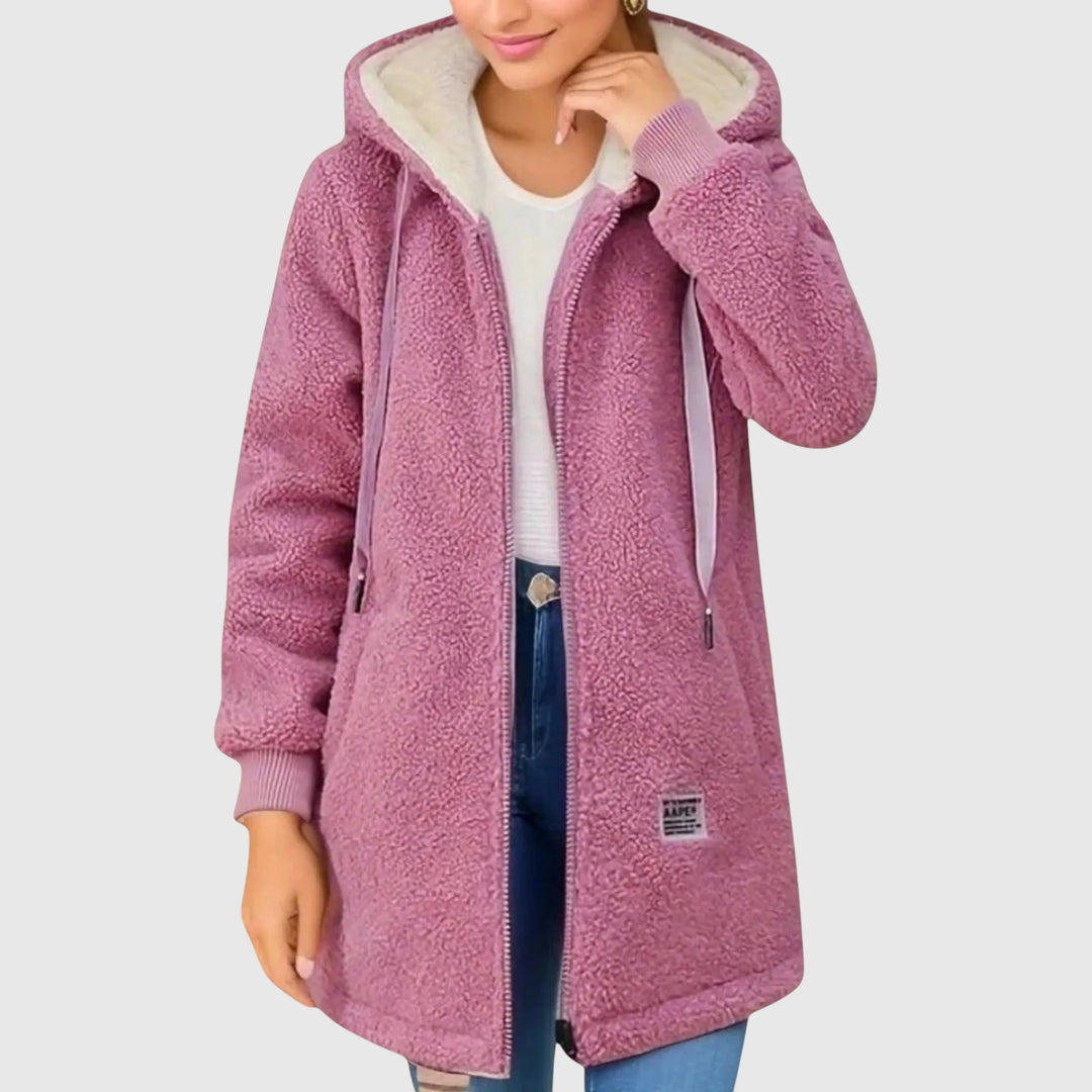 Women’s Warm Fluffy Fleece Jacket with Hood