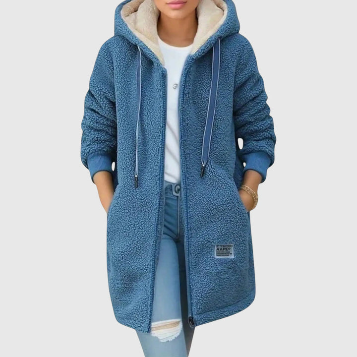 Women’s Warm Fluffy Fleece Jacket with Hood