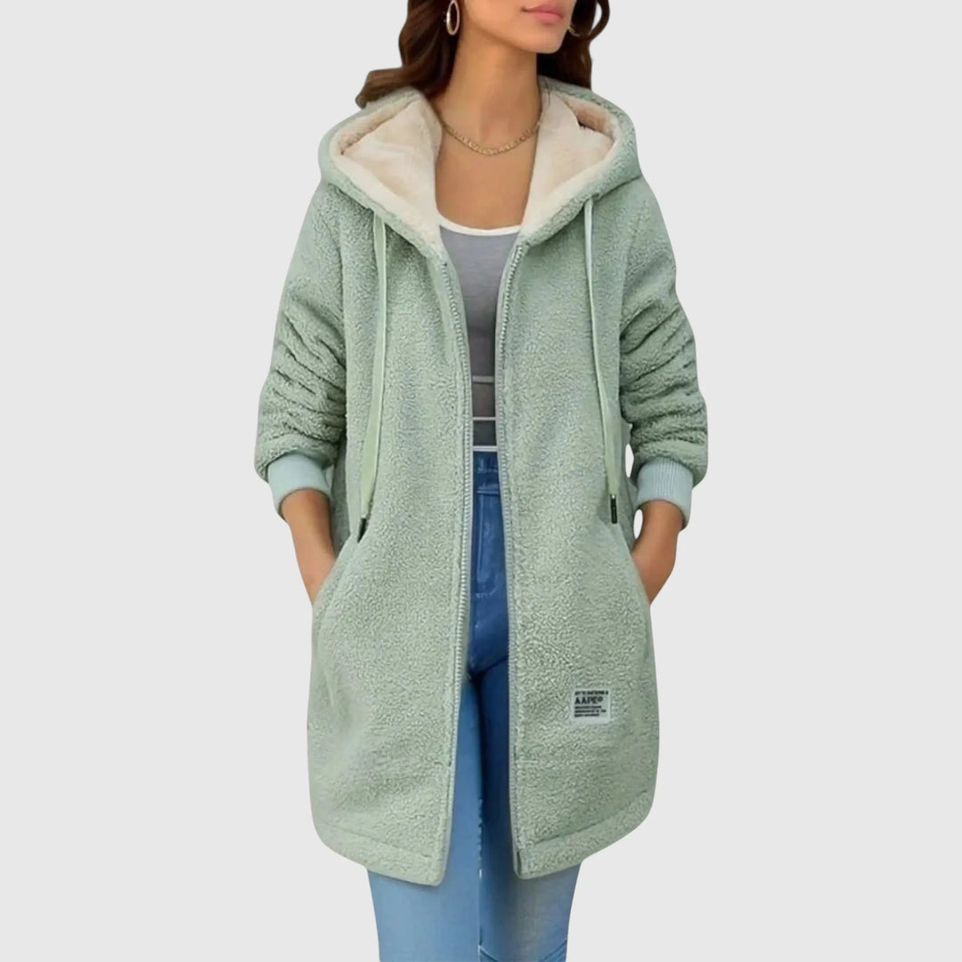 Women’s Warm Fluffy Fleece Jacket with Hood