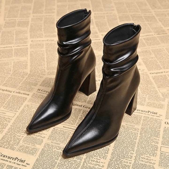 Women's Wide Fit Block Heel Ankle Boots with Cushioned Insole