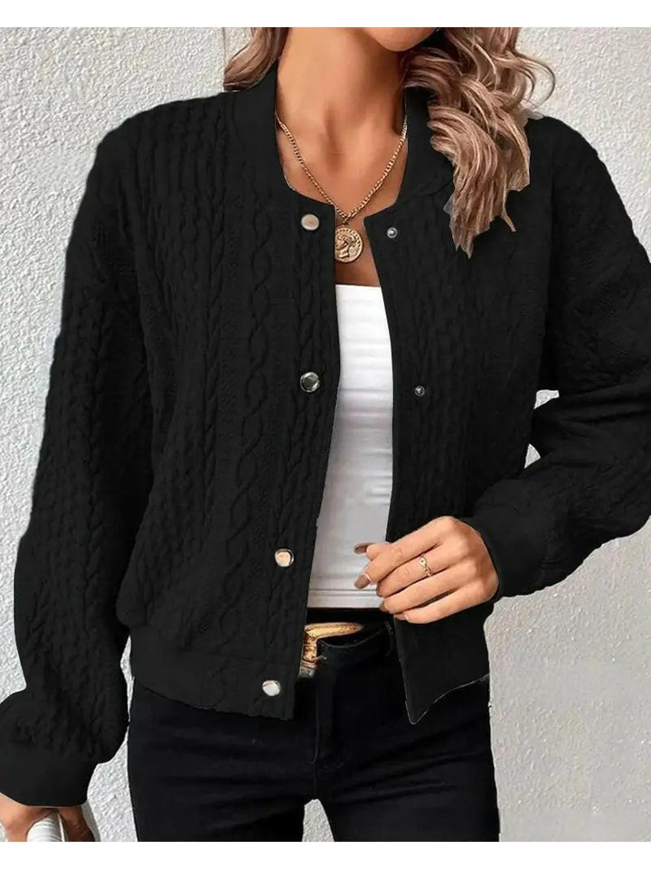 Women's Work Bomber Jacket with Button Closure