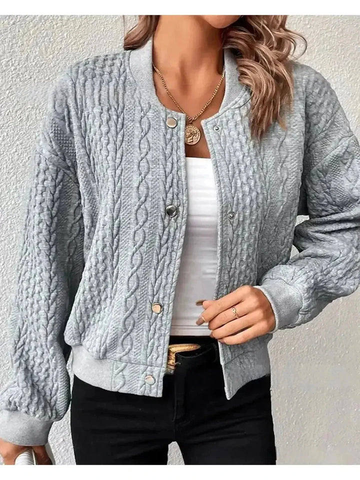 Women's Work Bomber Jacket with Button Closure