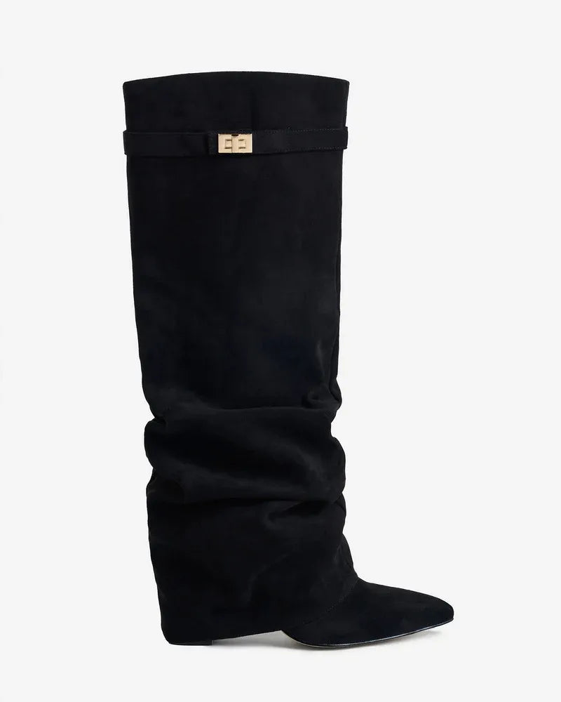 Women's Comfy Knee High Boots with Side Zip