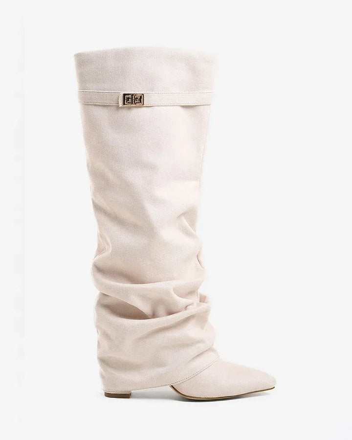 Women's Comfy Knee High Boots with Side Zip