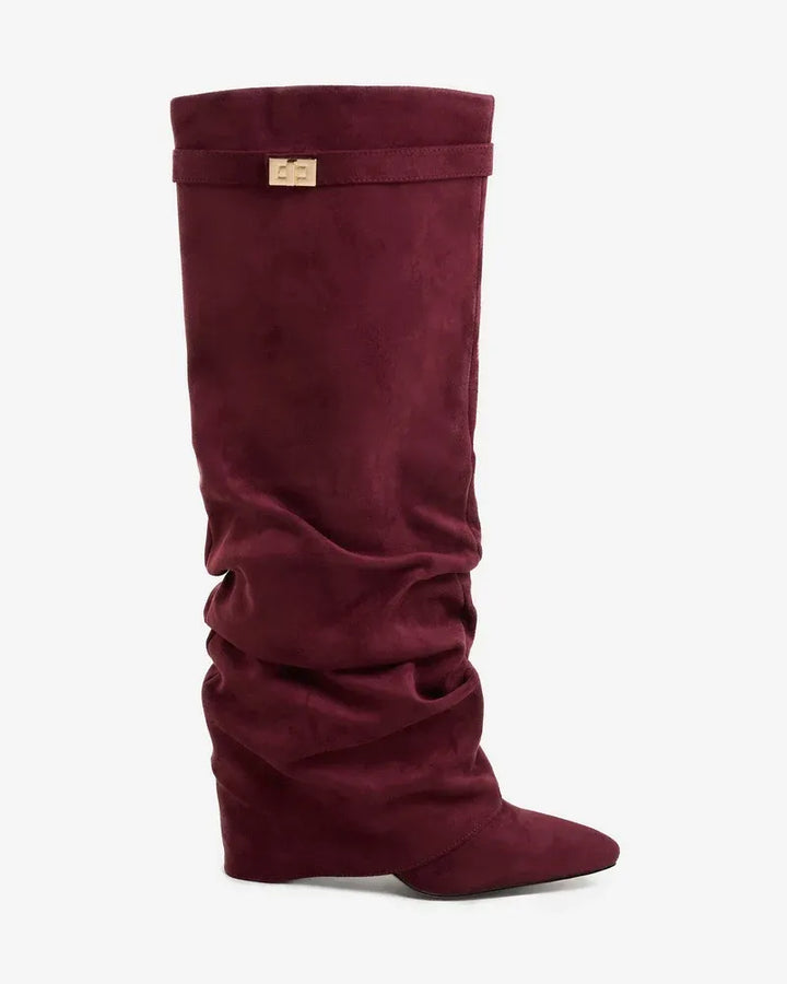 Women's Comfy Knee High Boots with Side Zip