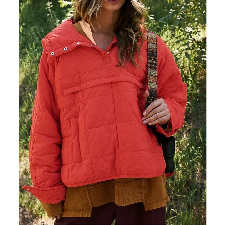Women's Quilted Oversized Jacket with Hood