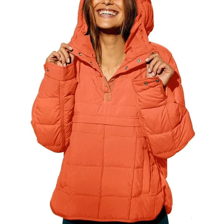 Women's Quilted Oversized Jacket with Hood
