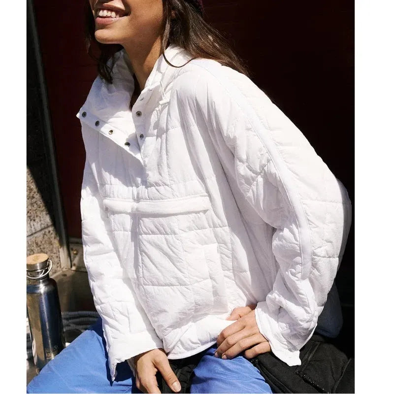 Women's Quilted Oversized Jacket with Hood
