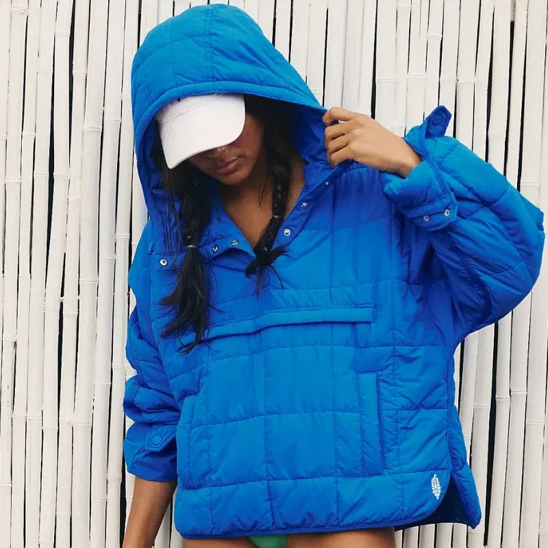 Women's Quilted Oversized Jacket with Hood