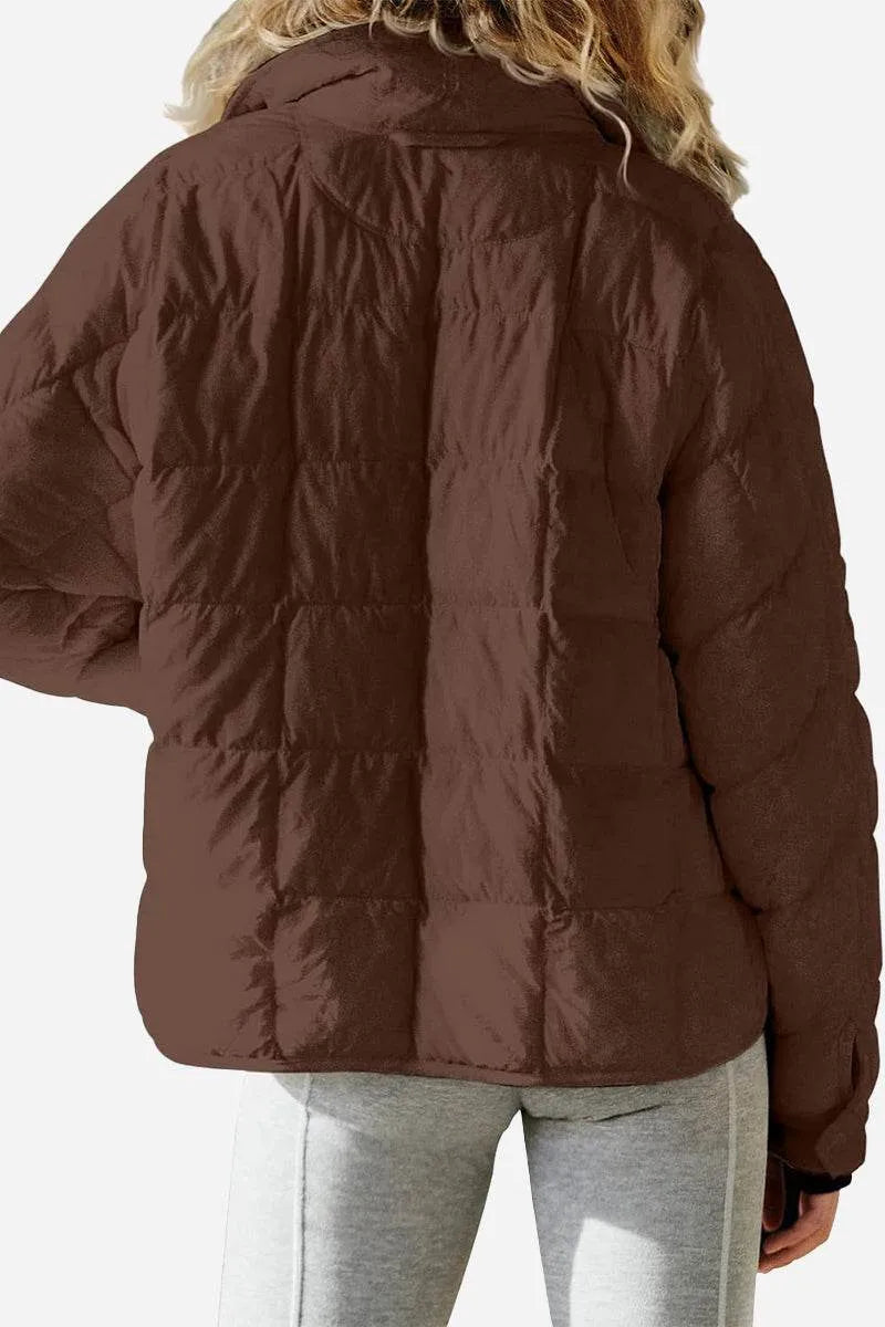 Women's Lightweight Travel Puffer Jacket with Packable