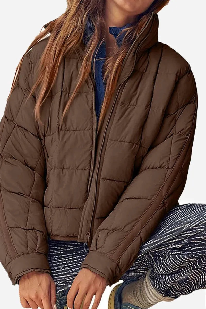Women's Lightweight Travel Puffer Jacket with Packable
