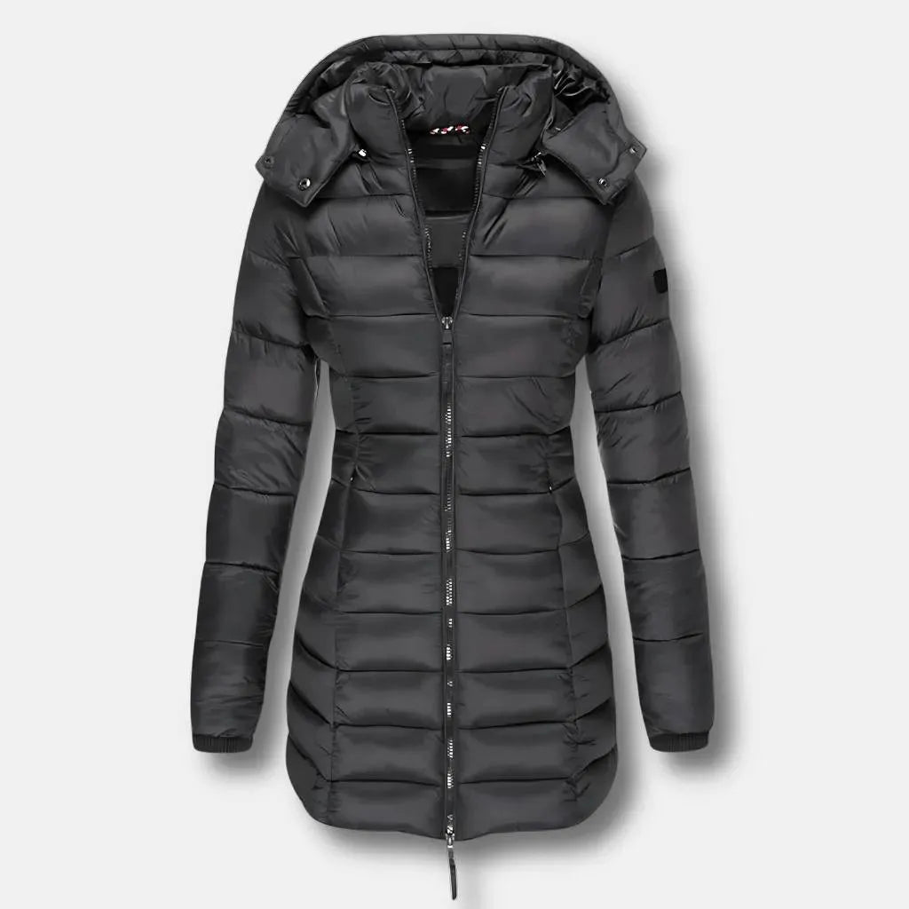 Women’s Long Padded Winter Coat with Hood