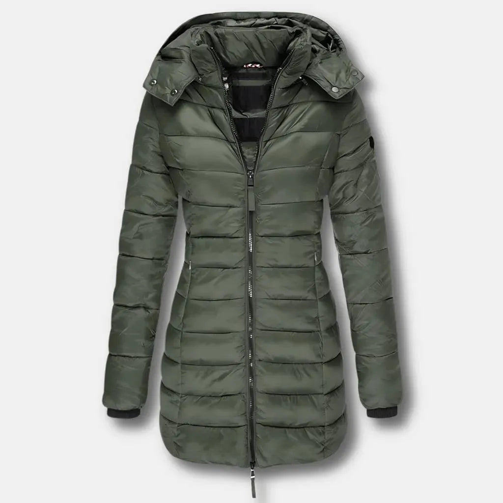 Women’s Long Padded Winter Coat with Hood