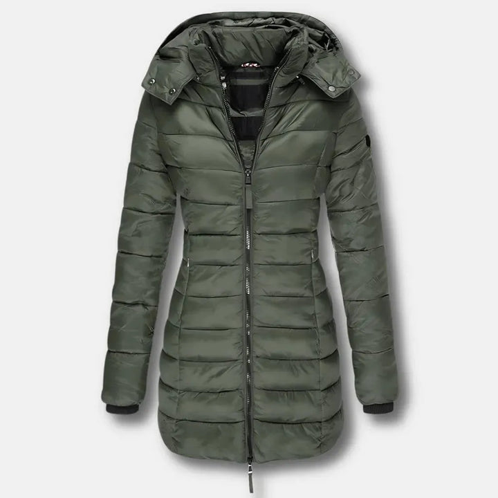 Women’s Long Padded Winter Coat with Hood