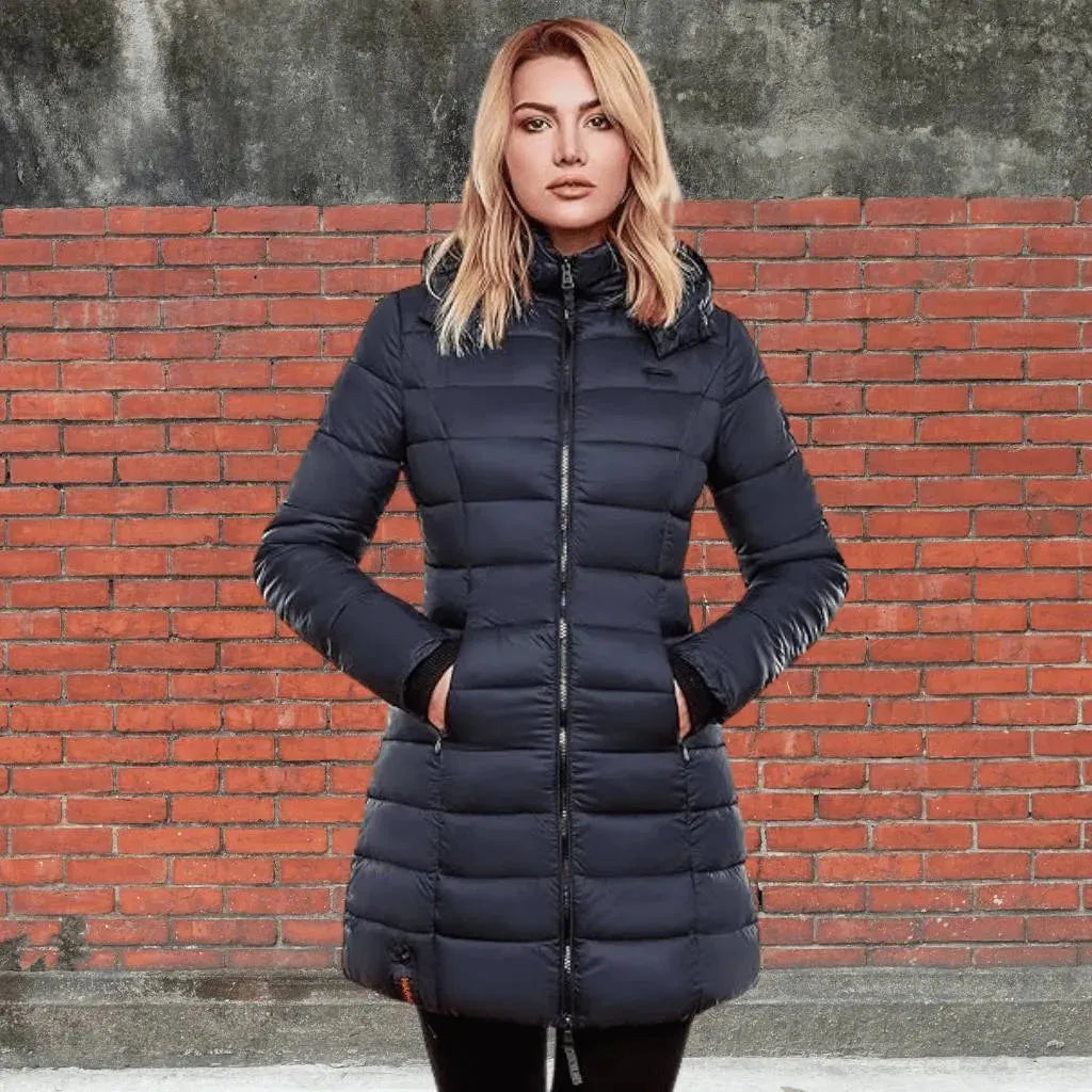 Women’s Long Padded Winter Coat with Hood