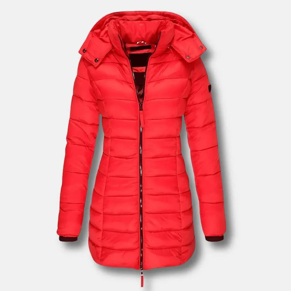 Women’s Long Padded Winter Coat with Hood