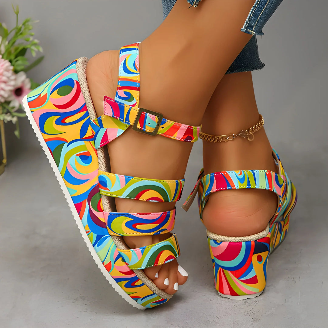 Women's Comfortable Platform Sandals with Non Slip Strappy and Cushioned Sole