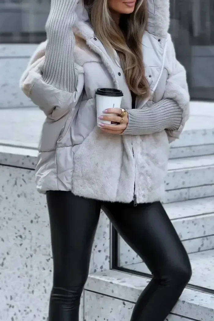 Women's Padded Puffer Jacket with Hood