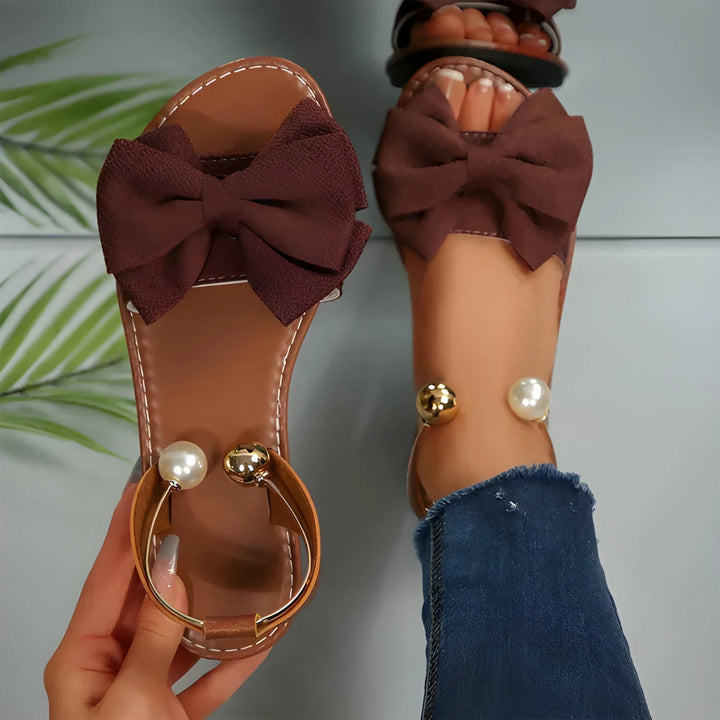 Women's Strappy Flat Sandals with Non Slip and Cushioned Sole