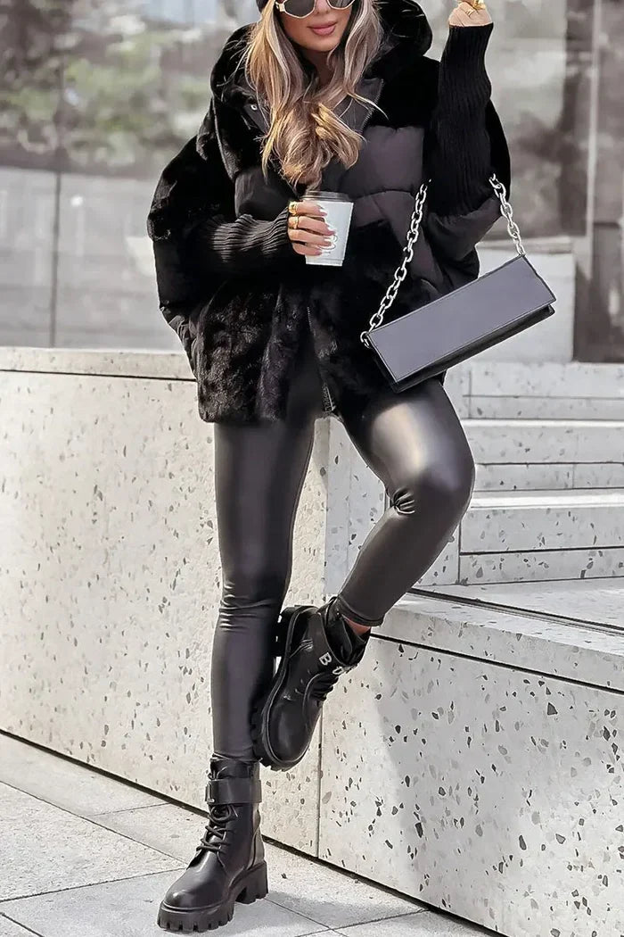 Women's Padded Puffer Jacket with Hood